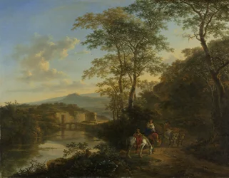 Paysage italien avec le Pont Molle